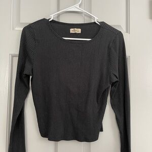Hollister Black Ribbed Long Sleeve Top